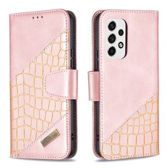 BINFEN COLOR BF04 Crocodile Texture Drop-proof plånbok Läder Skyddande Stand för Samsung Galaxy A53 5G