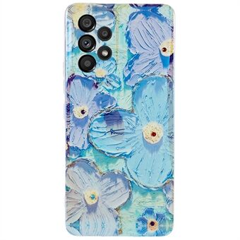 För Samsung Galaxy A53 5G Epoxi Rhinestone Decor TPU-fodral IMD blommönster skyddande telefonskal