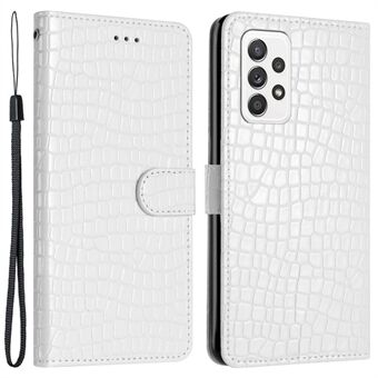 För Samsung Galaxy A53 5G Crocodile Texture telefonfodral Bumpsäkert läderfodral Stand plånbok med handrem