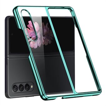 För Samsung Galaxy Z Fold4 5G galvanisering PC-telefonfodral Slankt genomskinligt bakfodral för mobiltelefon