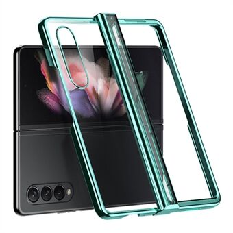 För Samsung Galaxy Z Fold4 5G Elektroplätering Vikbart telefonfodral Sidogångjärnsskydd Transparent PC-skal