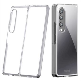 För Samsung Galaxy Z Fold4 5G Elektropleringsram Transparent telefonfodral Hårt PC-vikbart skyddsfodral
