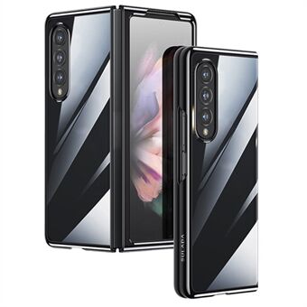 SULADA för Samsung Galaxy Z Fold4 5G genomskinligt vikbart telefonfodral Galvanisering Anti-Gul hårt telefonbakstycke