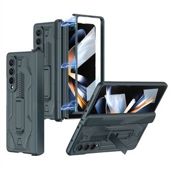 GKK för Samsung Galaxy Z Fold4 5G Anti- Scratch telefonskal Magnetisk gångjärn Kickstand Vikbart PC-telefonfodral med härdat glas skärmfilm