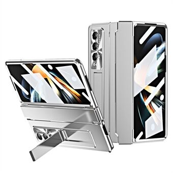 För Samsung Galaxy Z Fold4 5G Folding Phone Cover Kickstand Design PC-fodral med linsfilm och skärmfilm