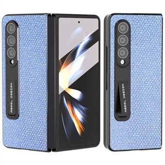 ABEEL för Samsung Galaxy Z Fold4 5G Kickstand telefonfodral Rhinestone Texture PU-läder PC-fodral med härdat glasfilm