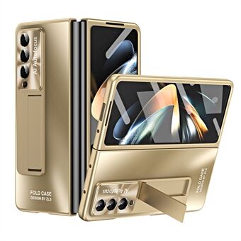För Samsung Galaxy Z Fold4 5G Stötsäkert telefonfodral AG Matt PC Kickstand-fodral med frontskärmskydd