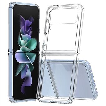 För Samsung Galaxy Z Flip4 5G genomskinligt telefonfodral Hård akrylbaksida + mjuk TPU-ram Högslagsskyddsskydd