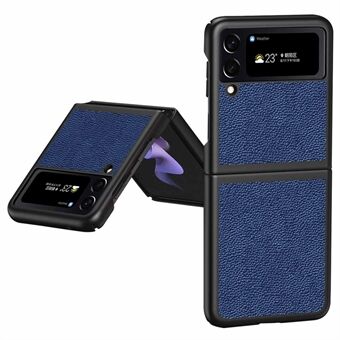 För Samsung Galaxy Z Flip4 5G Anti-dropp telefonfodral Litchi Texture PU Läderbelagd PC Skyddsbaksida
