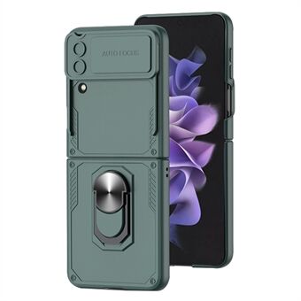 GKK Armor Series telefonfodral för Samsung Galaxy Z Flip4 5G, skjutbart linsskydd Skyddande hopfällbart telefonfodral med Ring Kickstand