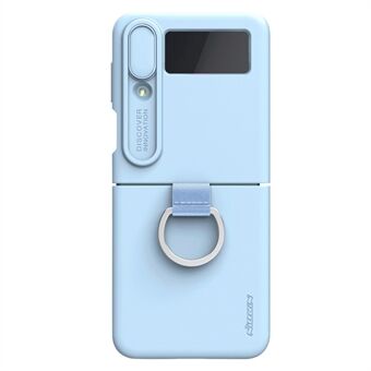 NILLKIN för Samsung Galaxy Z Flip4 5G Kameralins Slide Cover Design Flytande Silikon Telefonfodral Dropsäkert skyddsfodral med Ring