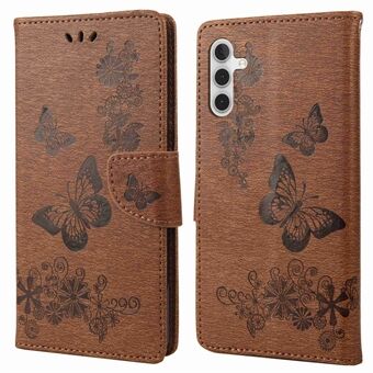 Skyddsfodral i PU-läder för Samsung Galaxy A14 5G, Butterflies Flower Imprinting Flip Stand Plånboksfodral