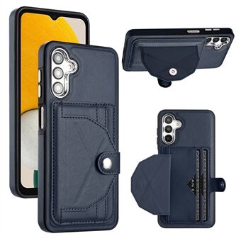 YB Leather Coating Series-4 för Samsung Galaxy A14 4G / 5G korthållare Läderbelagd TPU-fodral Kickstand Telefonskydd