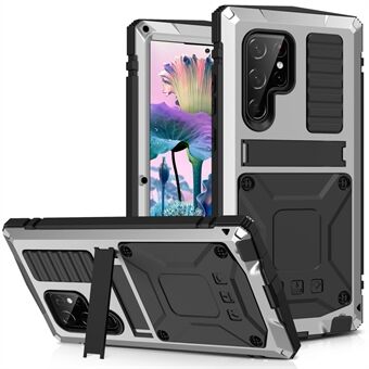 För Samsung Galaxy S23 Ultra Shockproof Telefonfodral TPU + Metal Hybrid Telefon Bakstycke