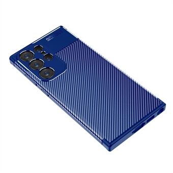 Anti- Scratch Carbon Fiber Texture Telefonfodral för Samsung Galaxy S23 Ultra, mjuk TPU stötsäker skyddsfodral