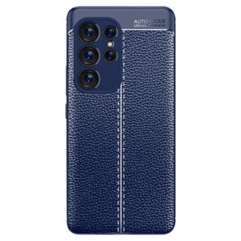 Litchi Texture Slim Phone Case för Samsung Galaxy S23 Ultra, Scratch flexibelt TPU-skal