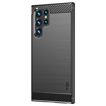 MOFI JK TPU Series-1 för Samsung Galaxy S23 Ultra Carbon Fiber Texture Anti-fingeravtryck Telefonfodral Mjuk TPU Borstad skyddsöverdrag