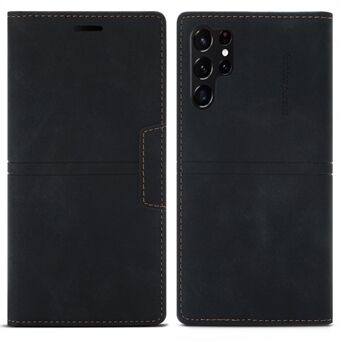 För Samsung Galaxy S23 Ultra PU läder plånboksfodral Magnetisk autoabsorberad telefon Fallsäkert skal med Stand