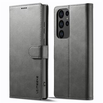 LC.IMEEKE För Samsung Galaxy S23 Ultra Calf Texture Scratch telefonfodral Magnetlås PU- Stand Mobiltelefon Flip-plånboksfodral