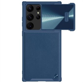 NILLKIN för Samsung Galaxy S23 Ultra stötsäkert telefonfodral Skjutkameraskydd PU Läder+PC + TPU telefonfodral