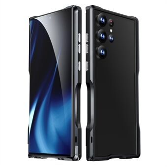 LUPHIE för Samsung Galaxy S23 Ultra Metal Frame Telefon Bakstycke Skyddande mobiltelefonfodral