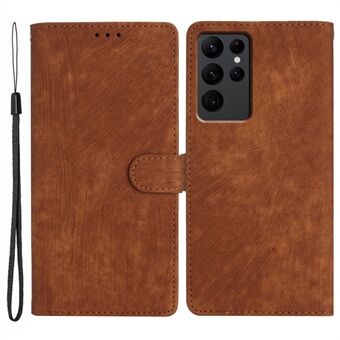 För Samsung Galaxy S23 Ultra Leather Wallet Full Protection Cover Skin-touch Stand Telefonfodral