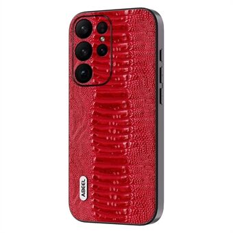 ABEEL för Samsung Galaxy S23 Ultra Anti-Drop Crocodile Texture PC+TPU telefonfodral Äkta koläderfodral