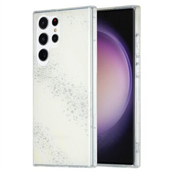 För Samsung Galaxy S23 Ultra TPU+PC telefonfodral IMD marmormönster galvanisering telefonskal - marmormönster