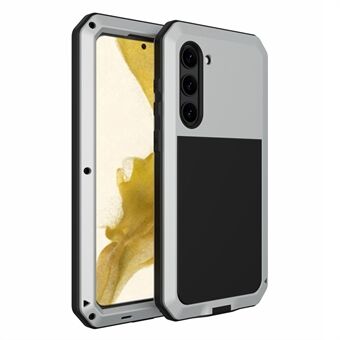 För Samsung Galaxy S23 Silikon + Metall Anti-Drop Telefonfodral Anti Scratch telefonfodral med härdat glasfilm