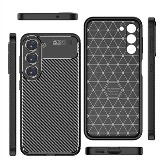 För Samsung Galaxy S23 Carbon Fiber Texture Telefonfodral Mjuk TPU Stötsäker skyddsfodral