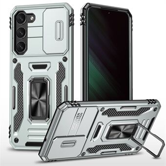 Armor Series för Samsung Galaxy S23 Kickstand Stötdämpande PC + TPU Hybrid Cover Skyddande telefonfodral med skjutkameraskydd