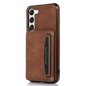 Trefaldig plånbok Läderbelagd TPU-fodral för Samsung Galaxy S23, Kickstand Anti- Scratch skyddande telefonfodral