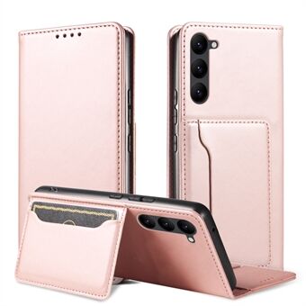 För Samsung Galaxy S23 Stötsäkert telefonfodral Stand Plånbok Hudvänligt magnetiskt telefonfodral i läder