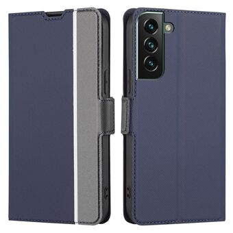 För Samsung Galaxy S23+ Twill Texture PU Läder Flip Stand Cover Card Slots Design Säkert telefonfodral med dubbelt magnetlås