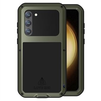 Love MEI för Samsung Galaxy S23+ Stötsäkert telefonfodral Silikon + Dropsäkert smartphoneskydd i metall med härdat glasfilm