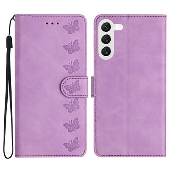 Lädertelefonfodral för Samsung Galaxy S23+ Butterfly Imprinted Stand Shell Wallet Anti-drop Flip Cover