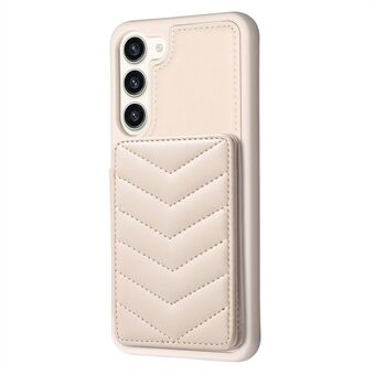 BF26-korthållare Kickstand-fodral för Samsung Galaxy S23+ Wave Stitching Texture TPU+PU-lädertelefonskal