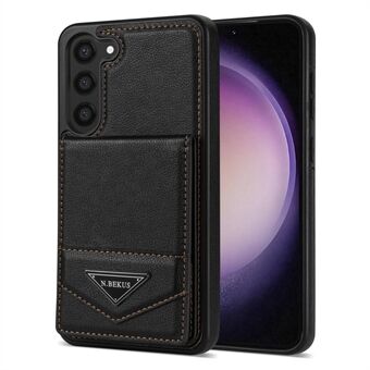 N.BEKUS För Samsung Galaxy S23+ Kickstand Cover RFID-blockerande korthållare PU-läderbelagd TPU-telefonfodral