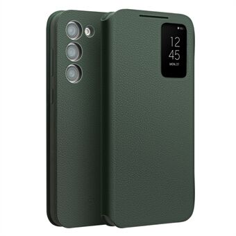 QIALINO Auto Wake / Sleep Phone Fodral för Samsung Galaxy S23+ kortplats i äkta koläder + TPU telefonfodral
