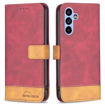 BINFEN COLOR BF Leather Series-7 för Samsung Galaxy A54 5G Style 11 Färg Splicing Plånbok Flip Cover Skin Touch Matt PU Stand Magnetiskt skyddande telefonfodral