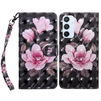 För Samsung Galaxy A54 5G Flip telefonfodral, anti-fall PU-läder 3D-mönsterutskrift Telefonfodral Stand plånbok med rem