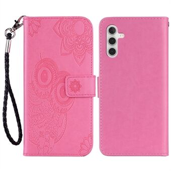 För Samsung Galaxy A54 5G Stand Plånbok Telefon Läderfodral Imprinted Owl Flower Mobiltelefonfodral