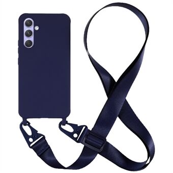 För Samsung Galaxy A54 5G Soft TPU-fodral Mattfinish telefonskydd med brett snodd