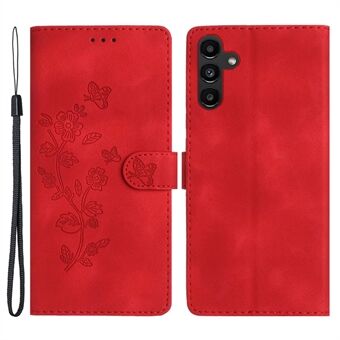För Samsung Galaxy A54 5G Flower Imprinted Flip Stand Telefonfodral PU Läder plånboksfodral