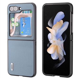 ABEEL För Samsung Galaxy Z Flip5 5G Matte Edges Telefonfodral Kohud Läder + PC Bakskal