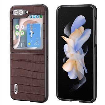 ABEEL för Samsung Galaxy Z Flip5 5G kohudsläder + PC-telefonfodral Crocodile Texture Slim Cover