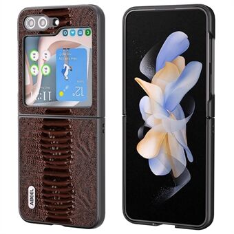 ABEEL för Samsung Galaxy Z Flip5 5G Crocodile Texture Slim Case äkta koläder + PC-vikbart telefonfodral
