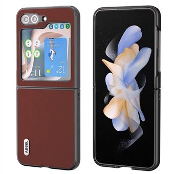 ABEEL För Samsung Galaxy Z Flip5 5G Stötsäkert telefonfodral Kohud Läderbelagd PC Slim Vikbart skal