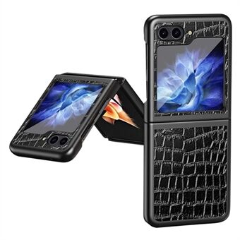 Crocodile Texture telefonfodral för Samsung Galaxy Z Flip5 5G PU läder hårt PC-telefonskal