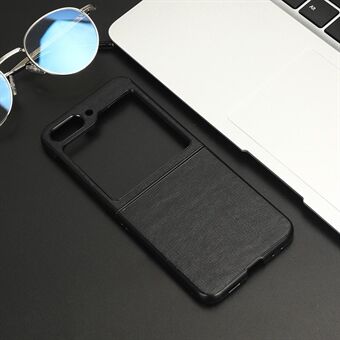 För Samsung Galaxy Z Flip5 5G Slim Phone Case Litchi Texture PU Läderbelagd PC Skyddsfodral
